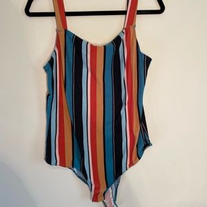 Striped Chunky Strap Bodysuit